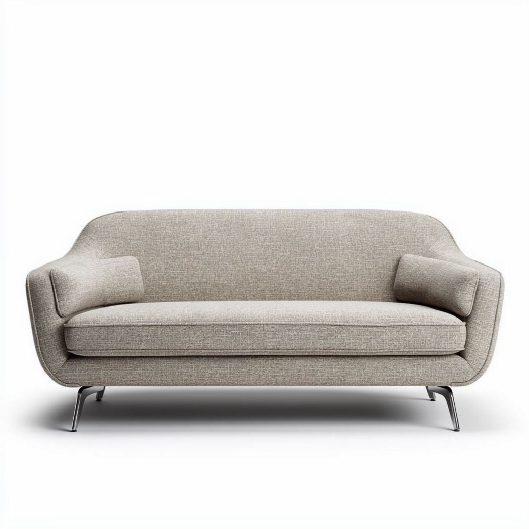 Canapé moderne en tissu gris avec pieds en bois 180 x 80 x 75 cm