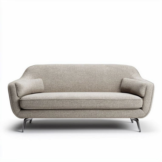 Canapé moderne en tissu gris avec pieds en bois 180 x 80 x 75 cm