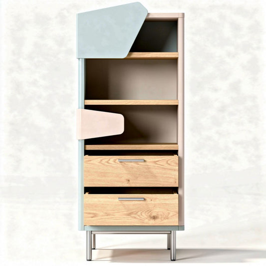 Étagère en bois avec tiroirs design moderne dimensions 80 x 40 x 150cm