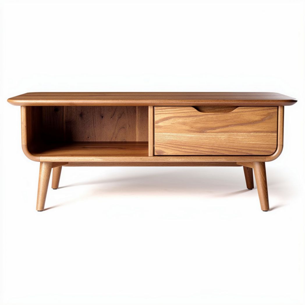 Bureau en bois naturel avec étagères intégrées dimensions 150 x 70 x 75cm