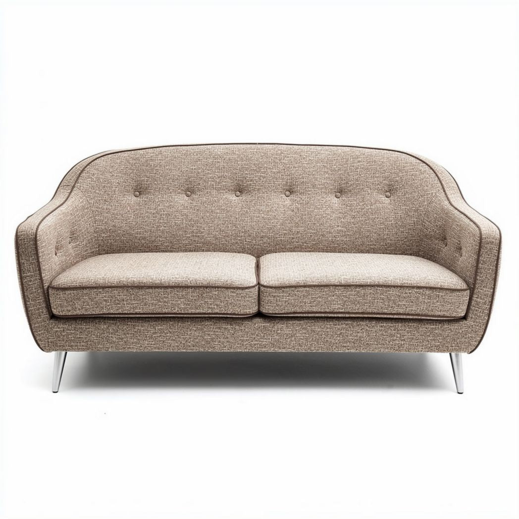 Canapé vintage en tissu beige 180 x 90 x 75cm pour salon moderne