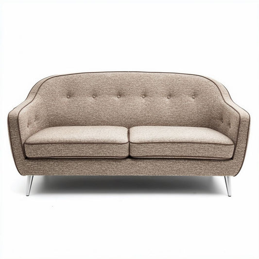 Canapé vintage en tissu beige 180 x 90 x 75cm pour salon moderne